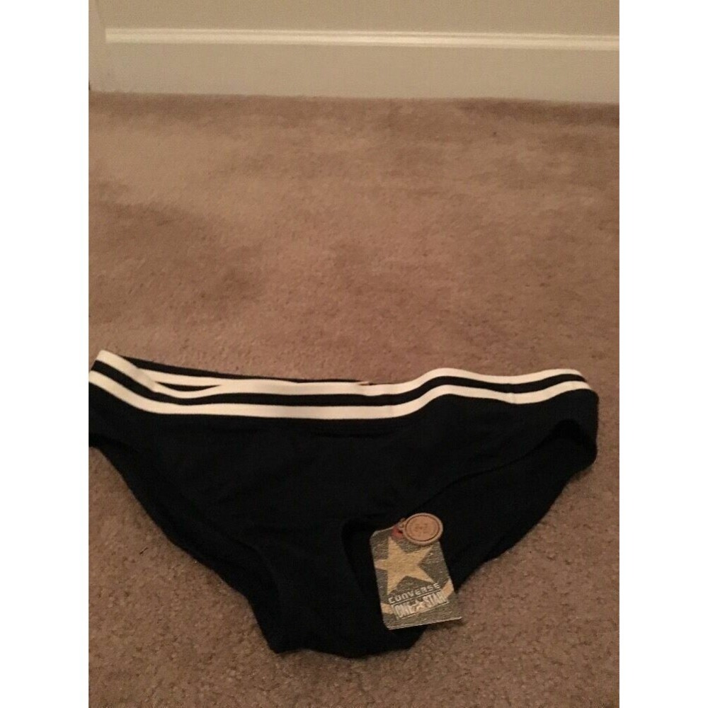 Converse One Star Women's Bikini Bottom Swim Size XL Black White